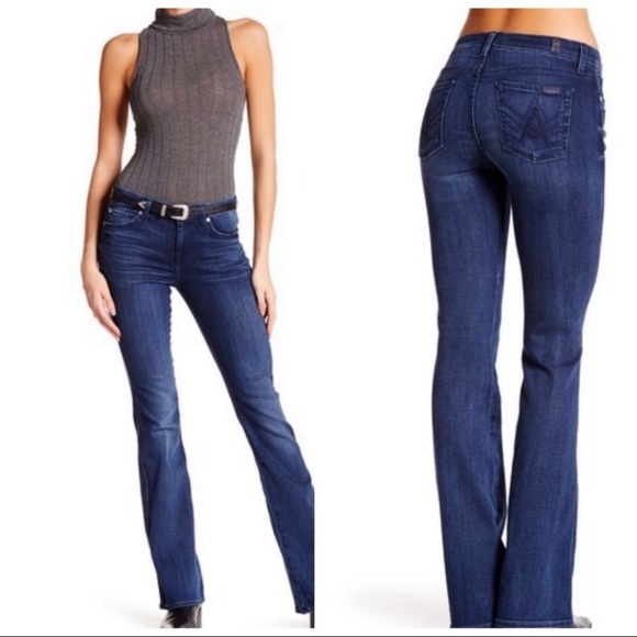 7 For All Mankind Denim - 7FAM “A” Pocket Medium Wash Boot / Flare Jeans